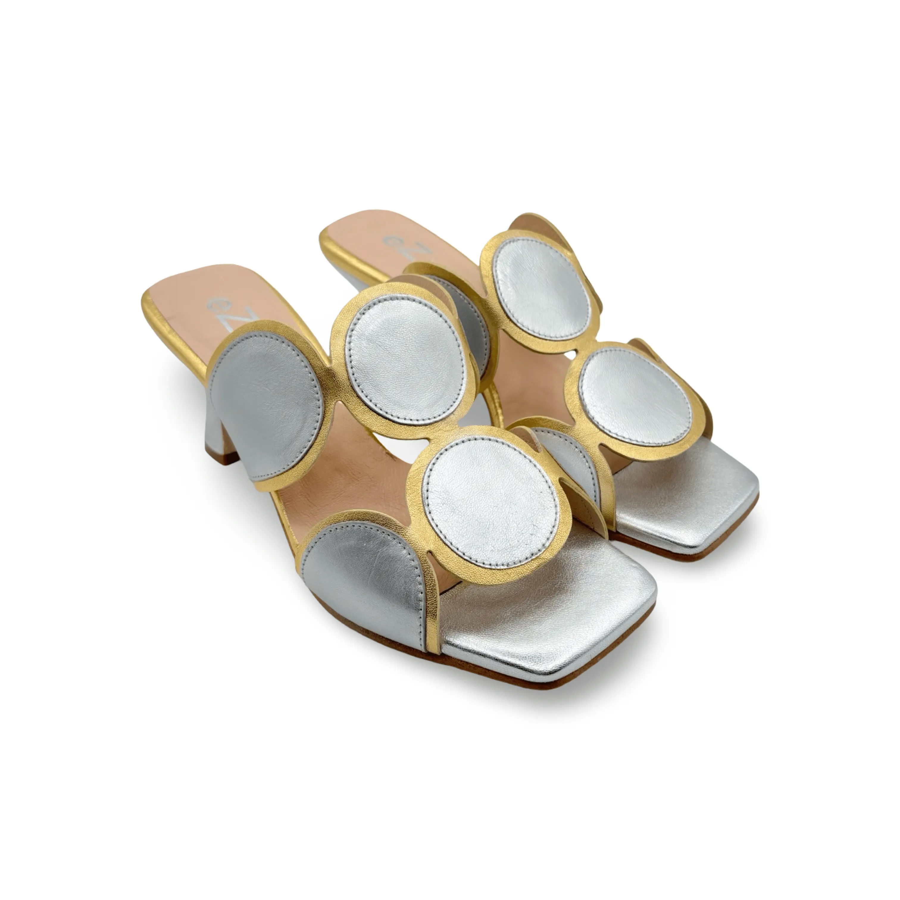 12601 Gold & Silver Retro Mule
