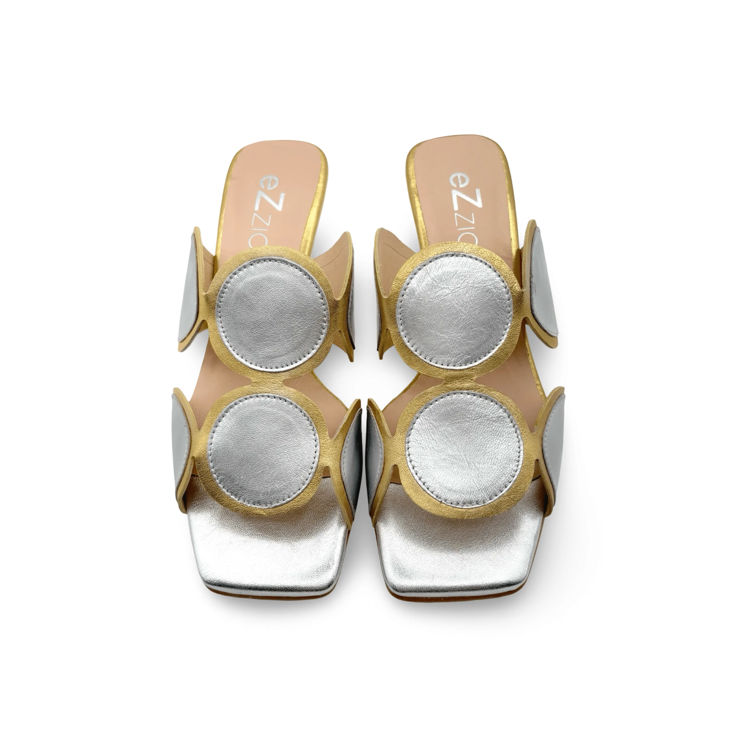 12601 Gold & Silver Retro Mule