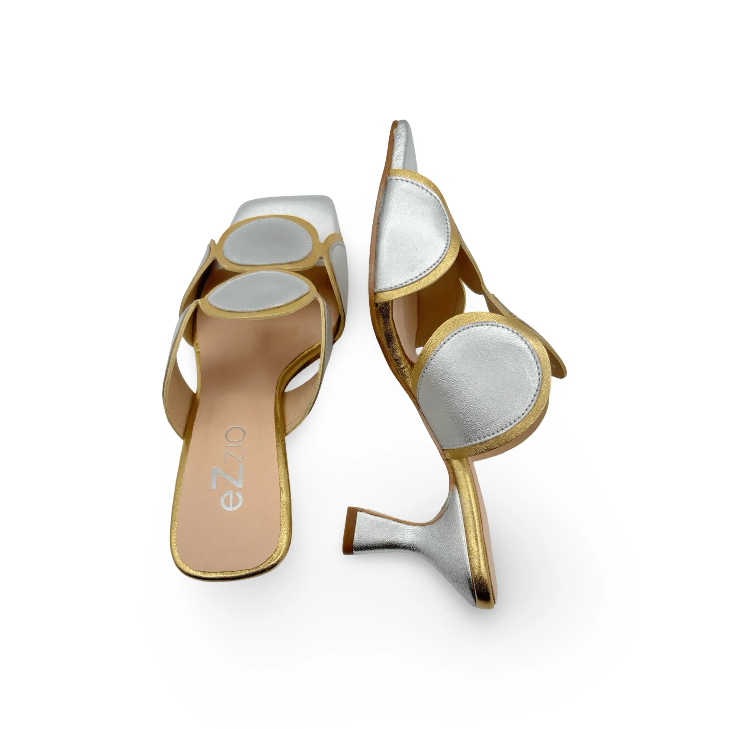 12601 Gold & Silver Retro Mule