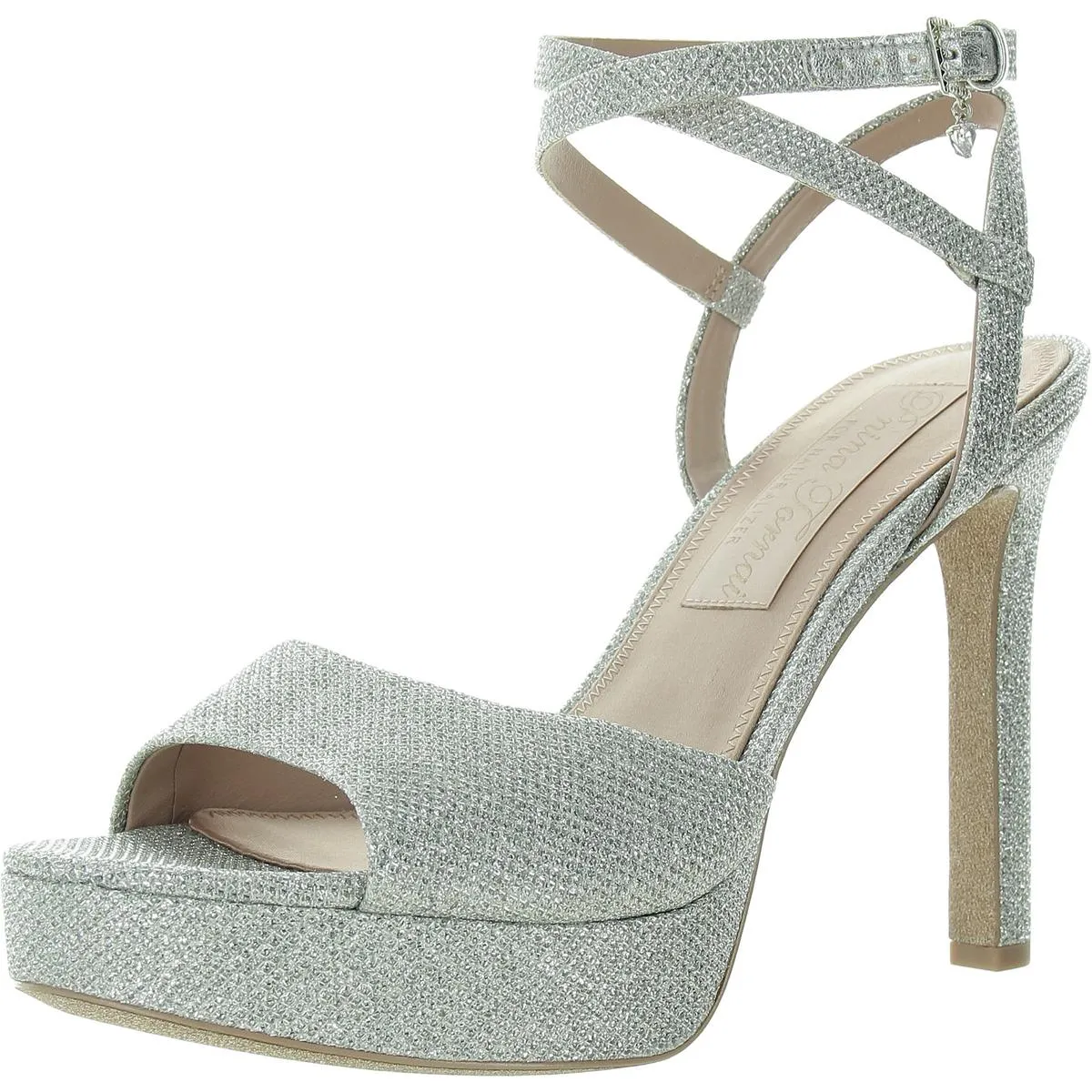 Ai Womens Metallic Ankle Strap Heels