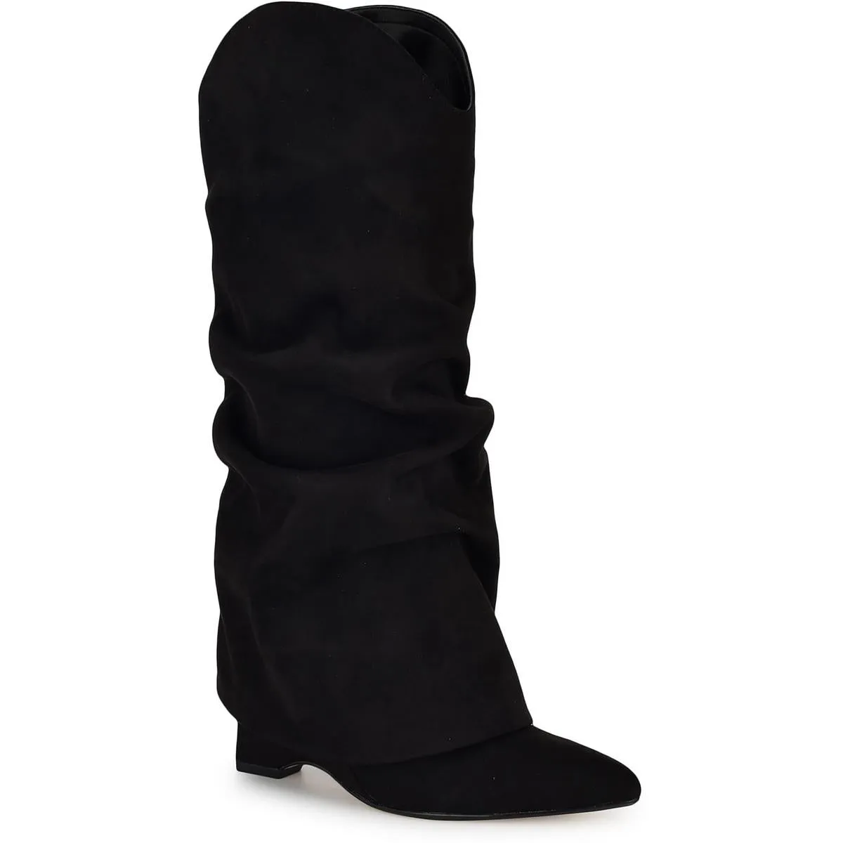 AMAZIN 2 Womens Faux Suede Pointed Toe Knee-High Boots