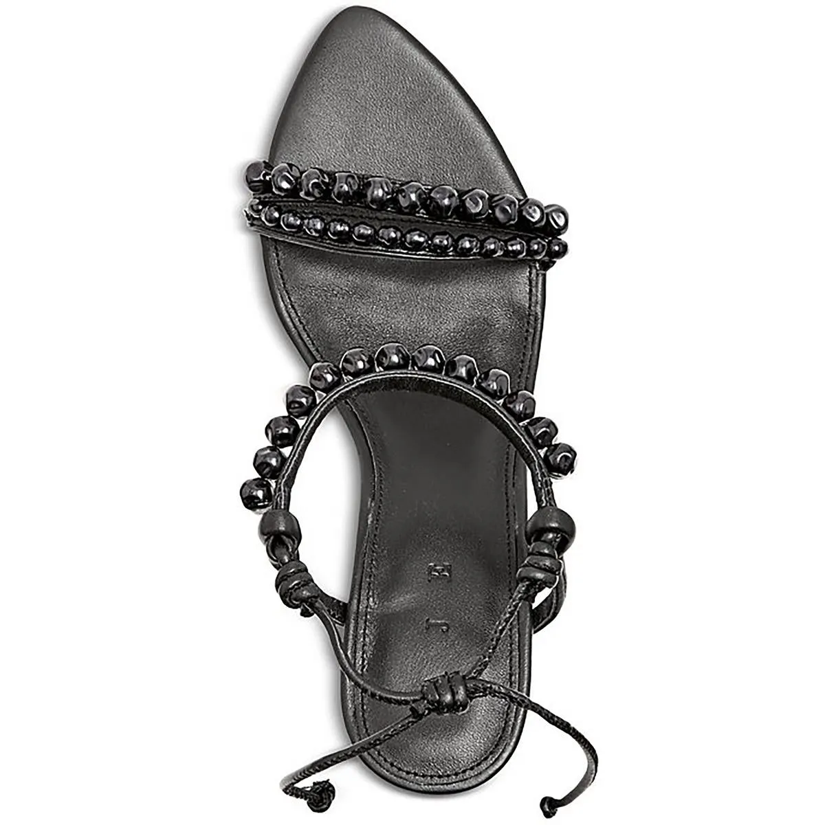 Arinna Womens Leather Embellished Ankle Strap