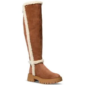 Asher Boot Womens Faux Fur Lined Faux Suede Over-The-Knee Boots