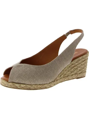 Audrey Womens Canvas Peep Toe Espadrilles