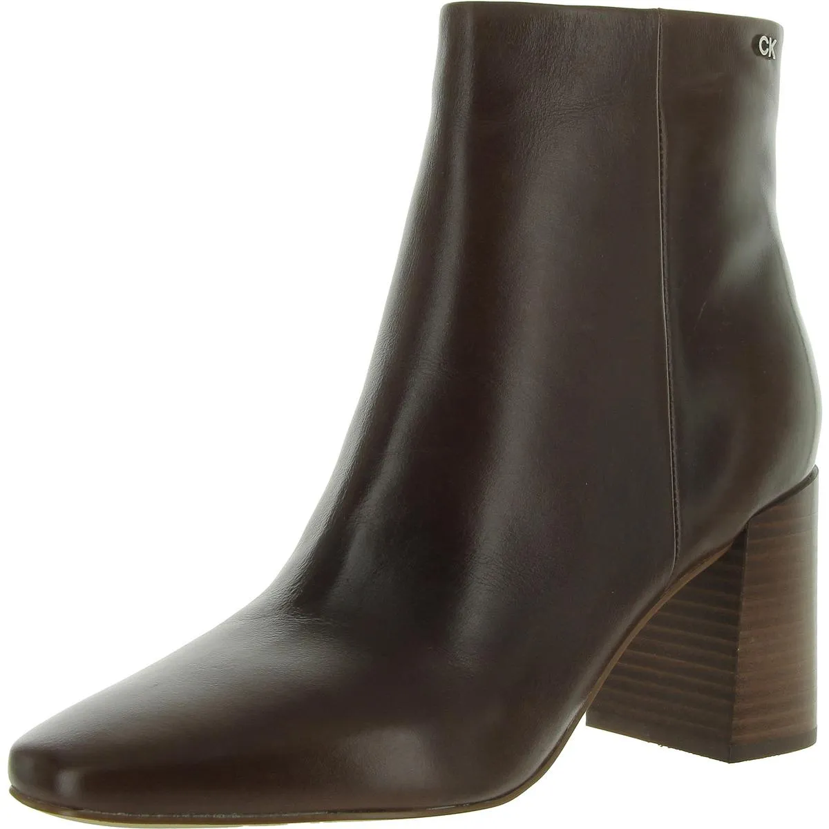 Audrina Womens Leather Square Toe Booties