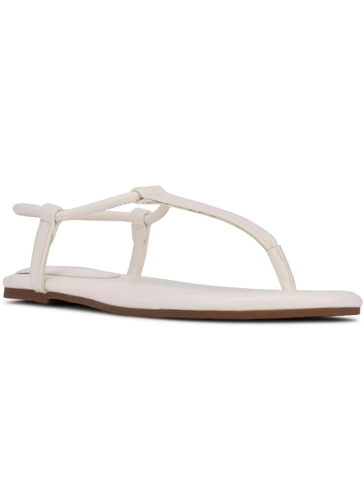BASSIE3  Womens Faux Leather Thong Ankle Strap