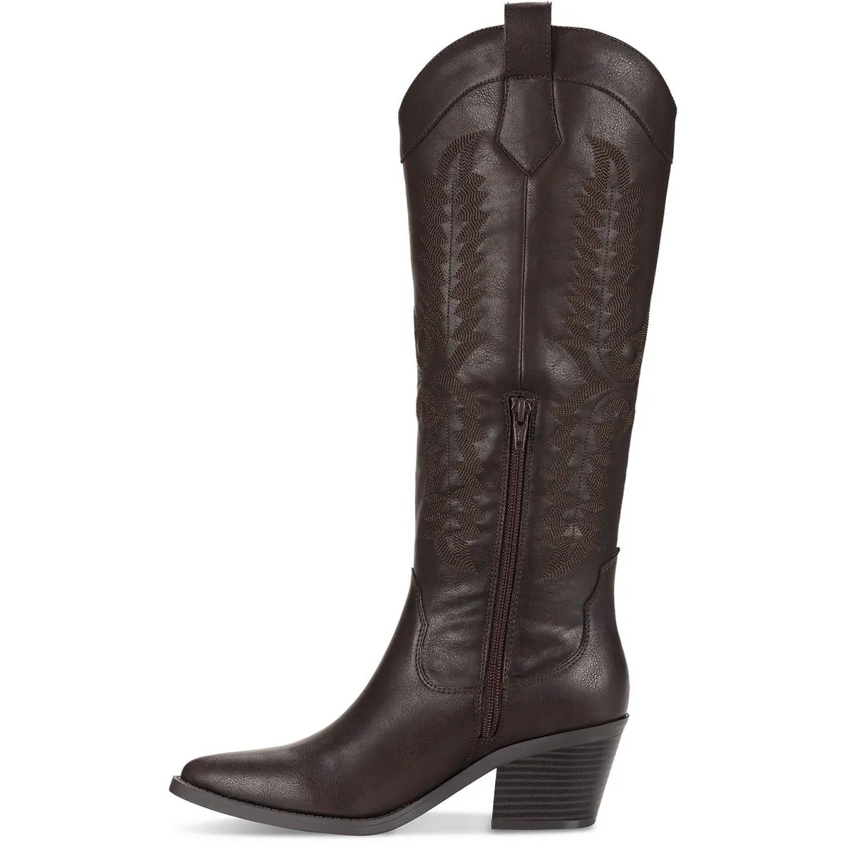 BODHIIIP Womens Zipper Manmade Cowboy, Western Boots