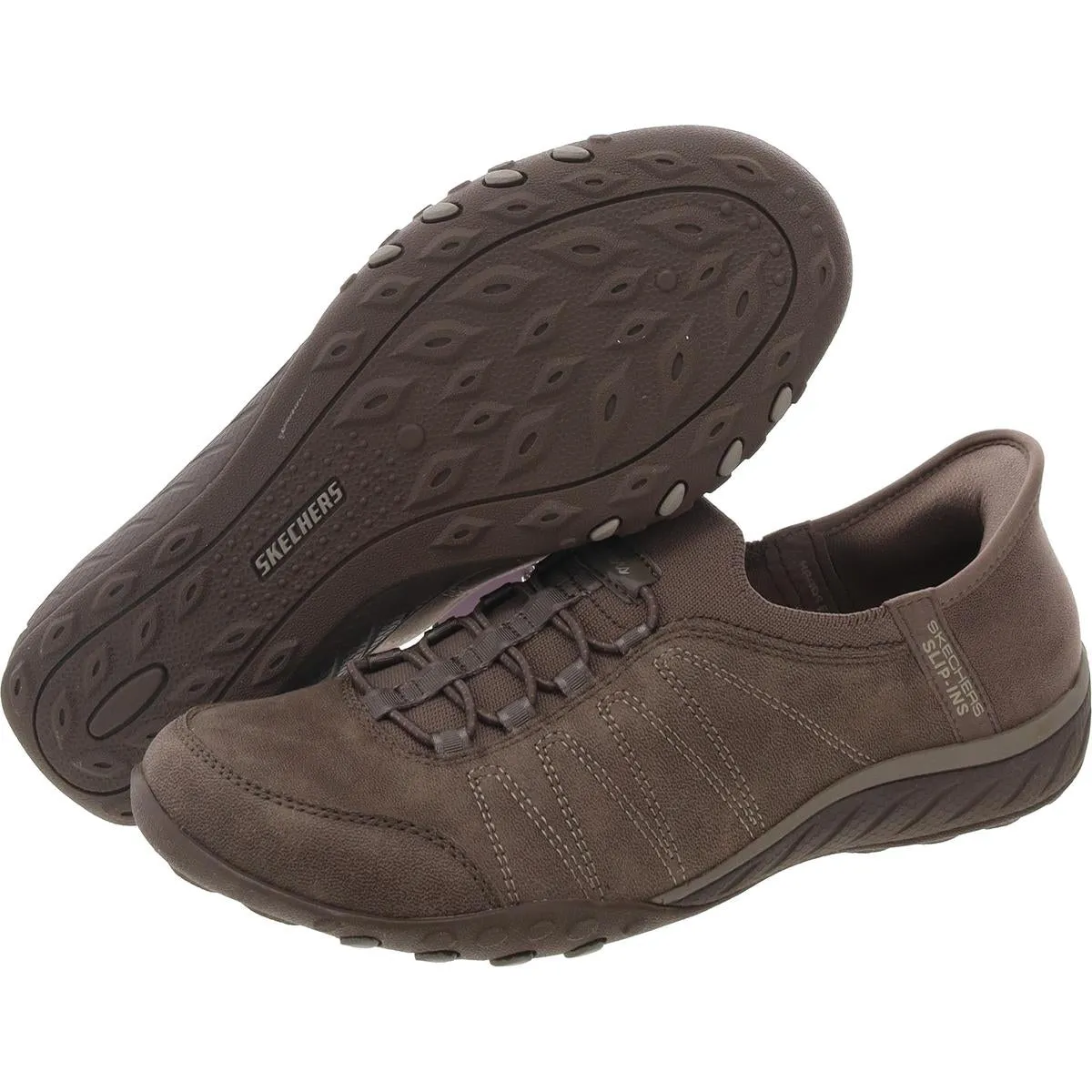 Breathe Easy Home Body Womens Memory Foam Nubuck Slip-On Sneakers