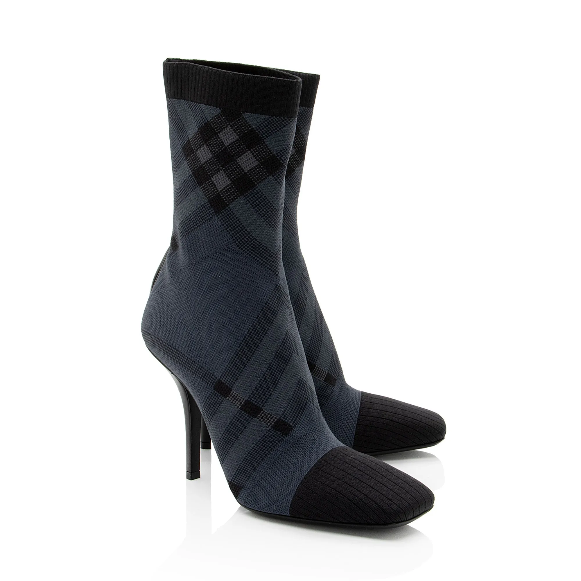Burberry Knit Check Sock Boots