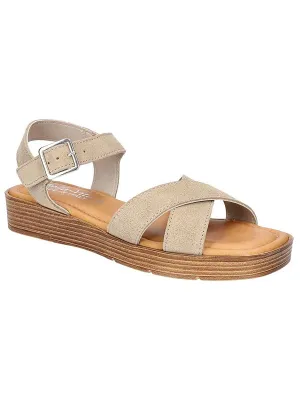 Car-Italy Womens Leather Wedge Platform Sandals