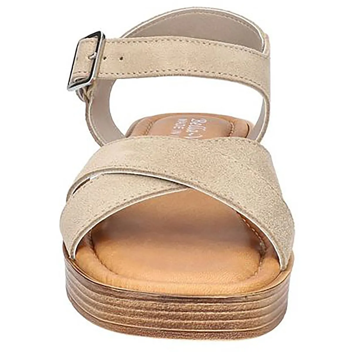 Car-Italy Womens Leather Wedge Platform Sandals