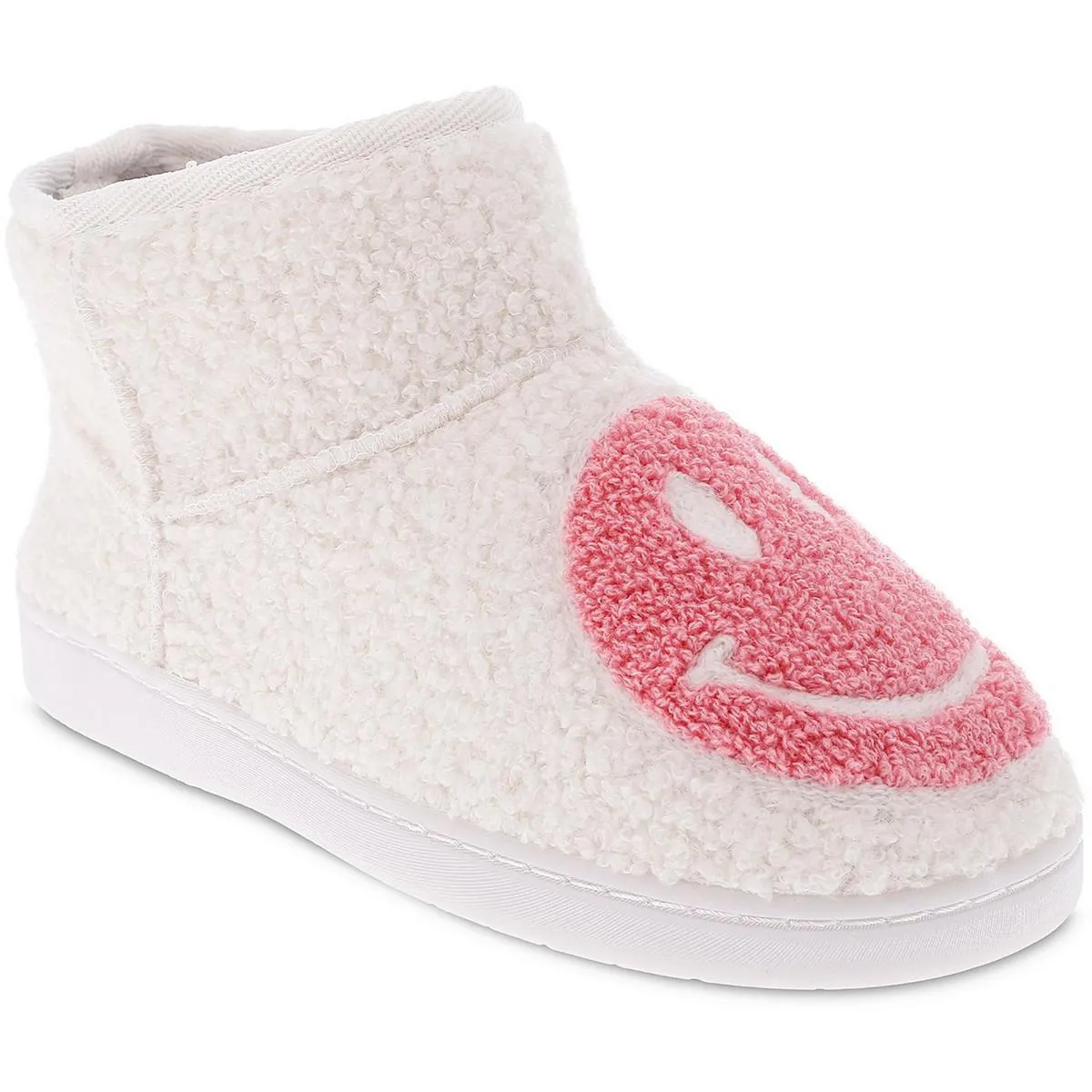 Chill Womens Graphic Faux Fur Bootie Slippers