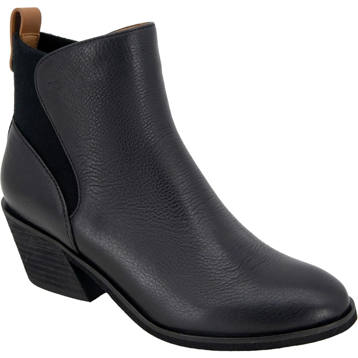 Clint Western Womens Solid Leather Ankle Boots
