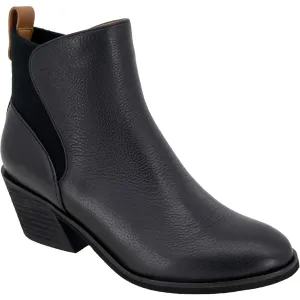 Clint Western Womens Solid Leather Ankle Boots