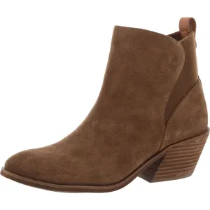 Clint Western Womens Solid Suede Booties