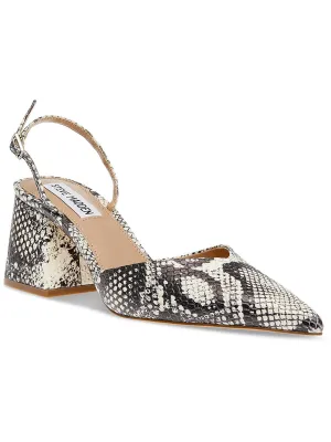 Courtnie Womens Leather Pointed Toe Block Heel