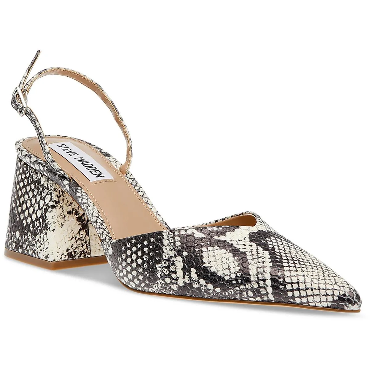 Courtnie Womens Leather Pointed Toe Block Heel