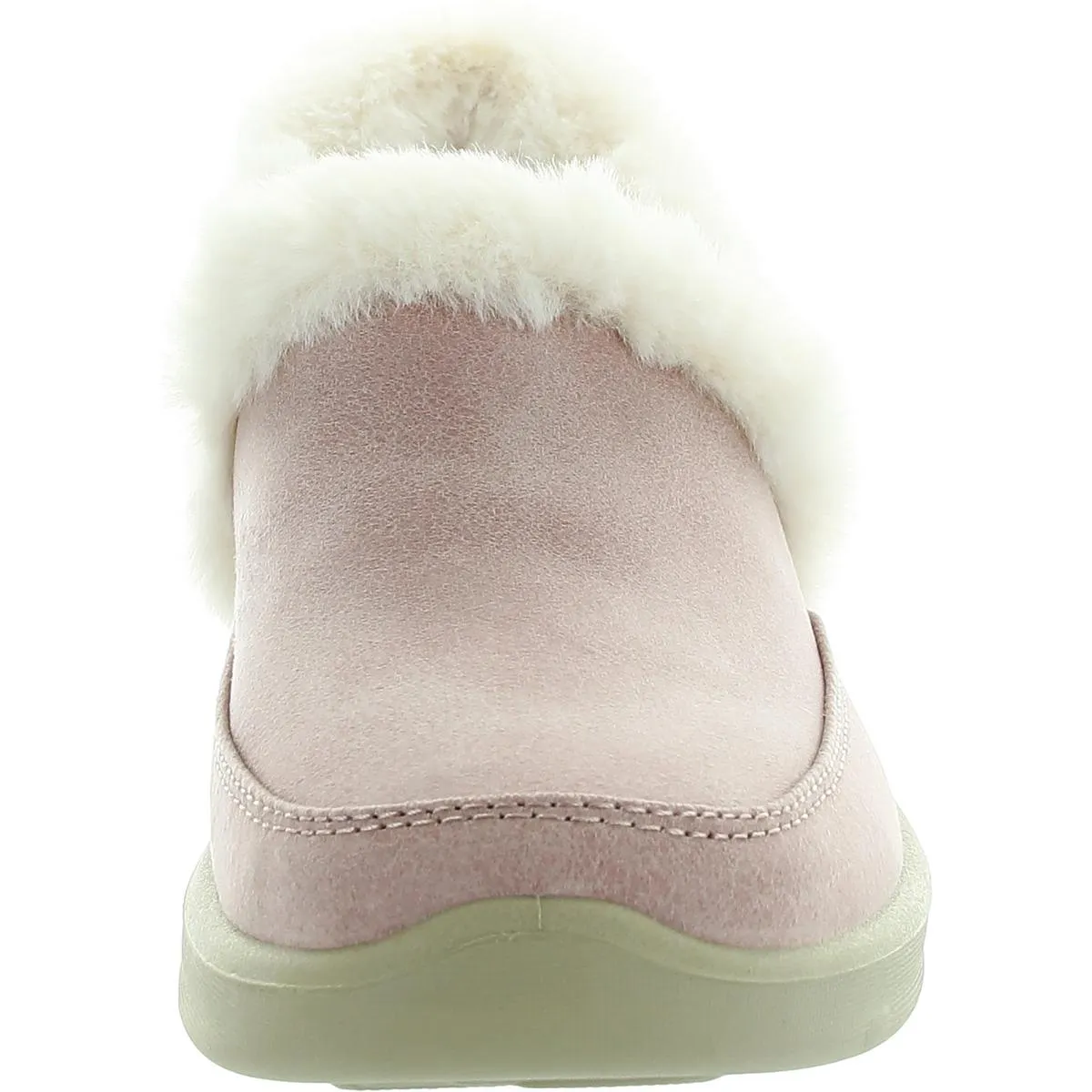 COZY ESCAPE Womens Faux Fur Lined Faux Leather Loafer Slippers