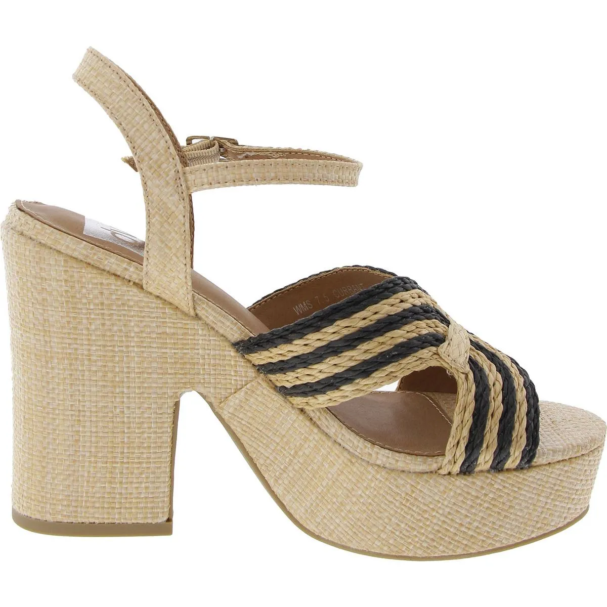 Currant Womens Woven Ankle Strap Block Heel