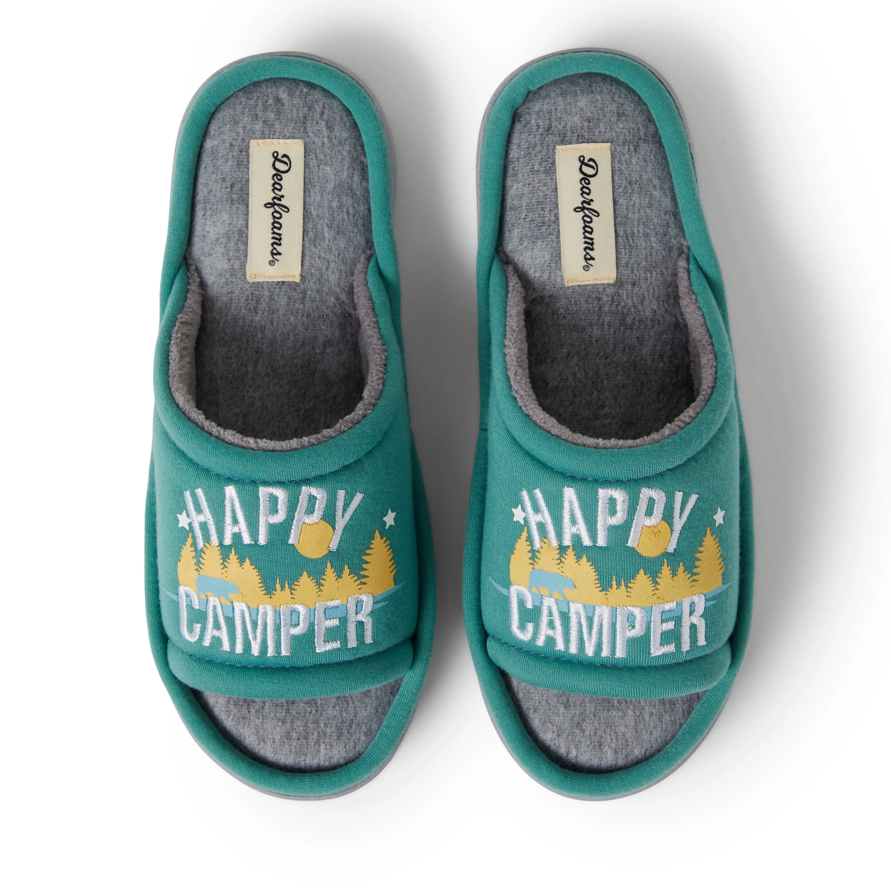Dearfoams Womens Womens Lennox Sweatshirt Camp Slide Slipper
