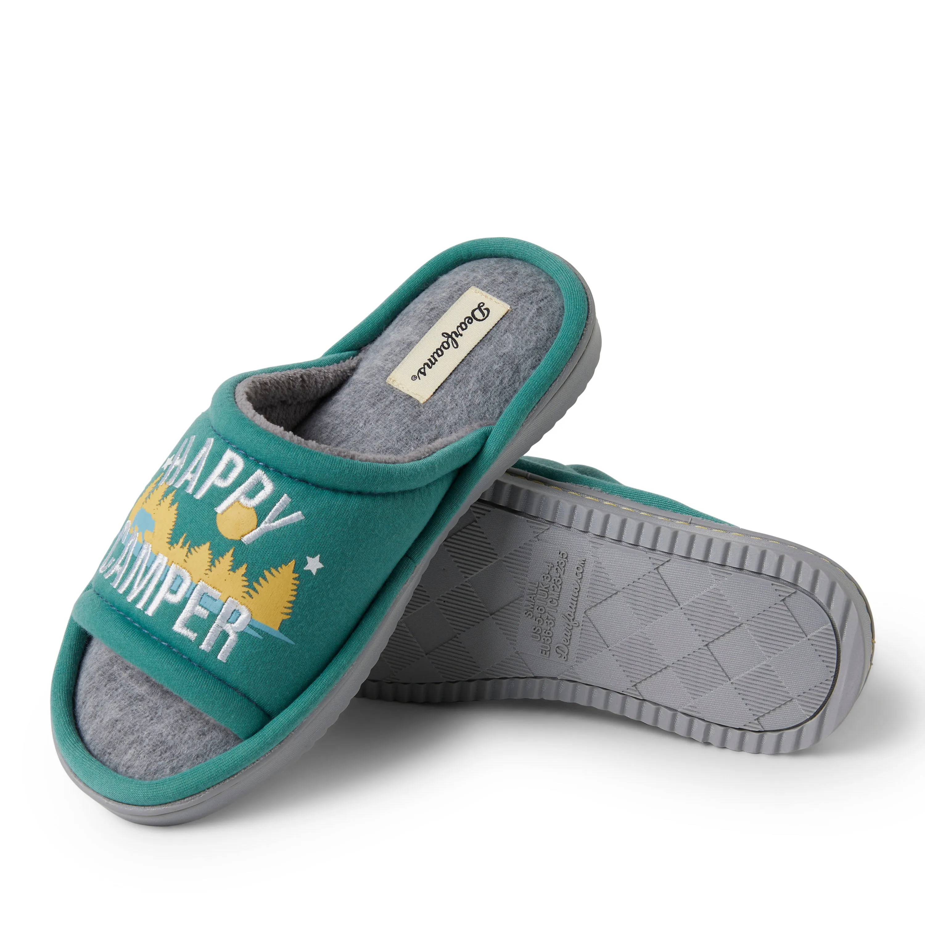 Dearfoams Womens Womens Lennox Sweatshirt Camp Slide Slipper