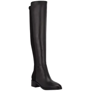 DeeDee Womens Solid Leather Over-The-Knee Boots