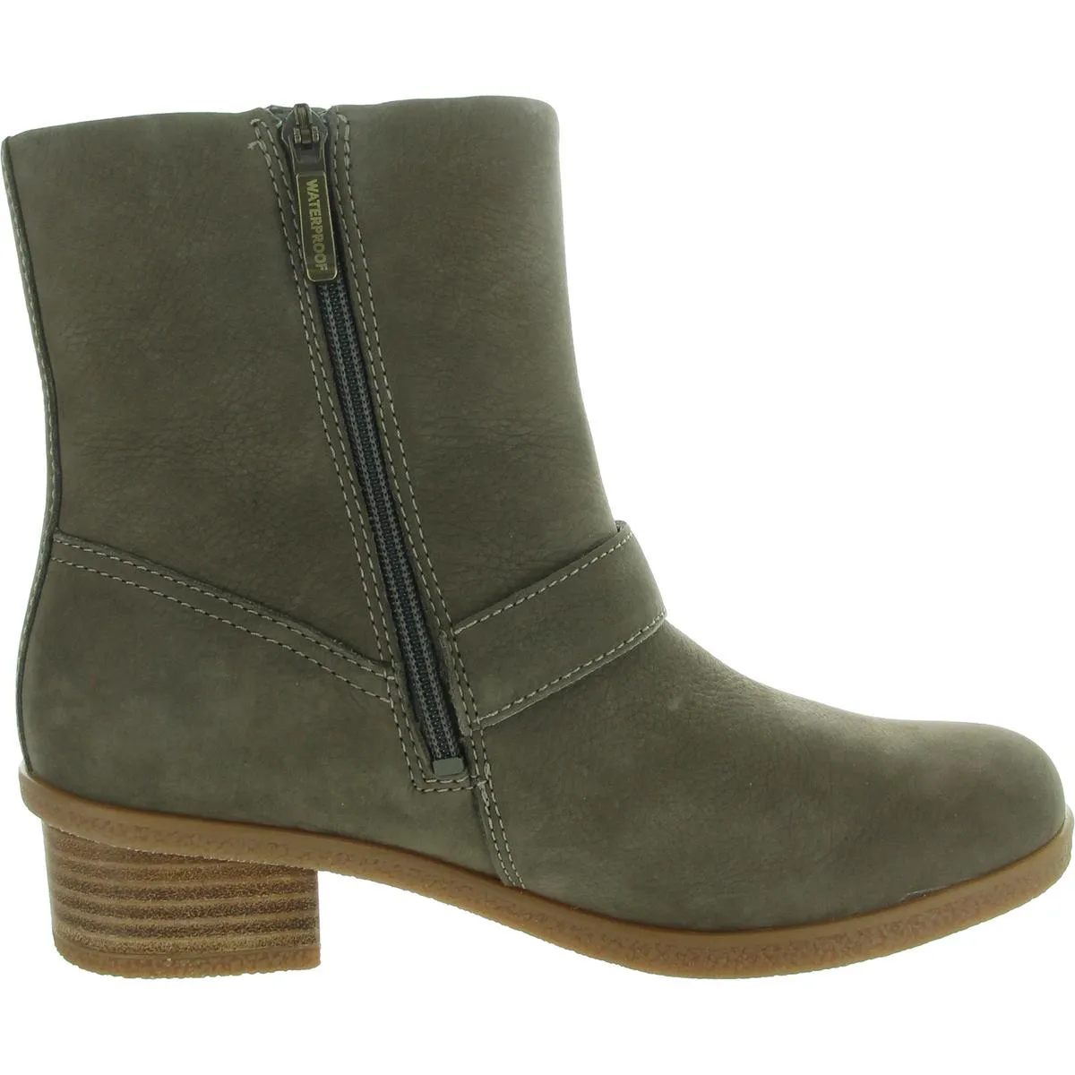 Delphine Womens Leather Block Heel Booties