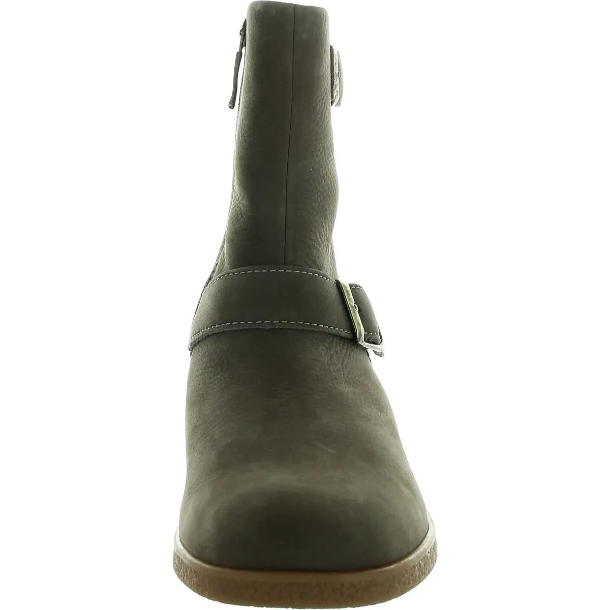Delphine Womens Leather Block Heel Booties