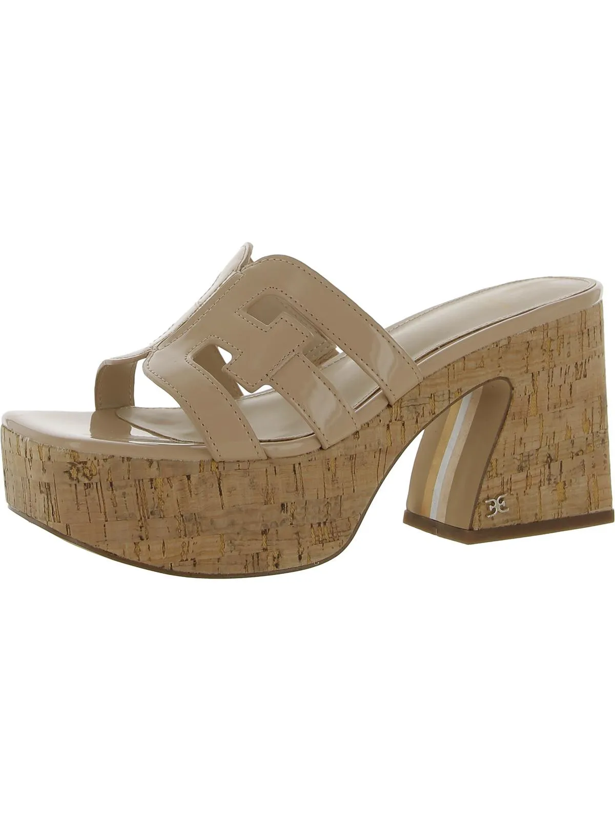 Dev Womens Patent Espadrille Platform Sandals