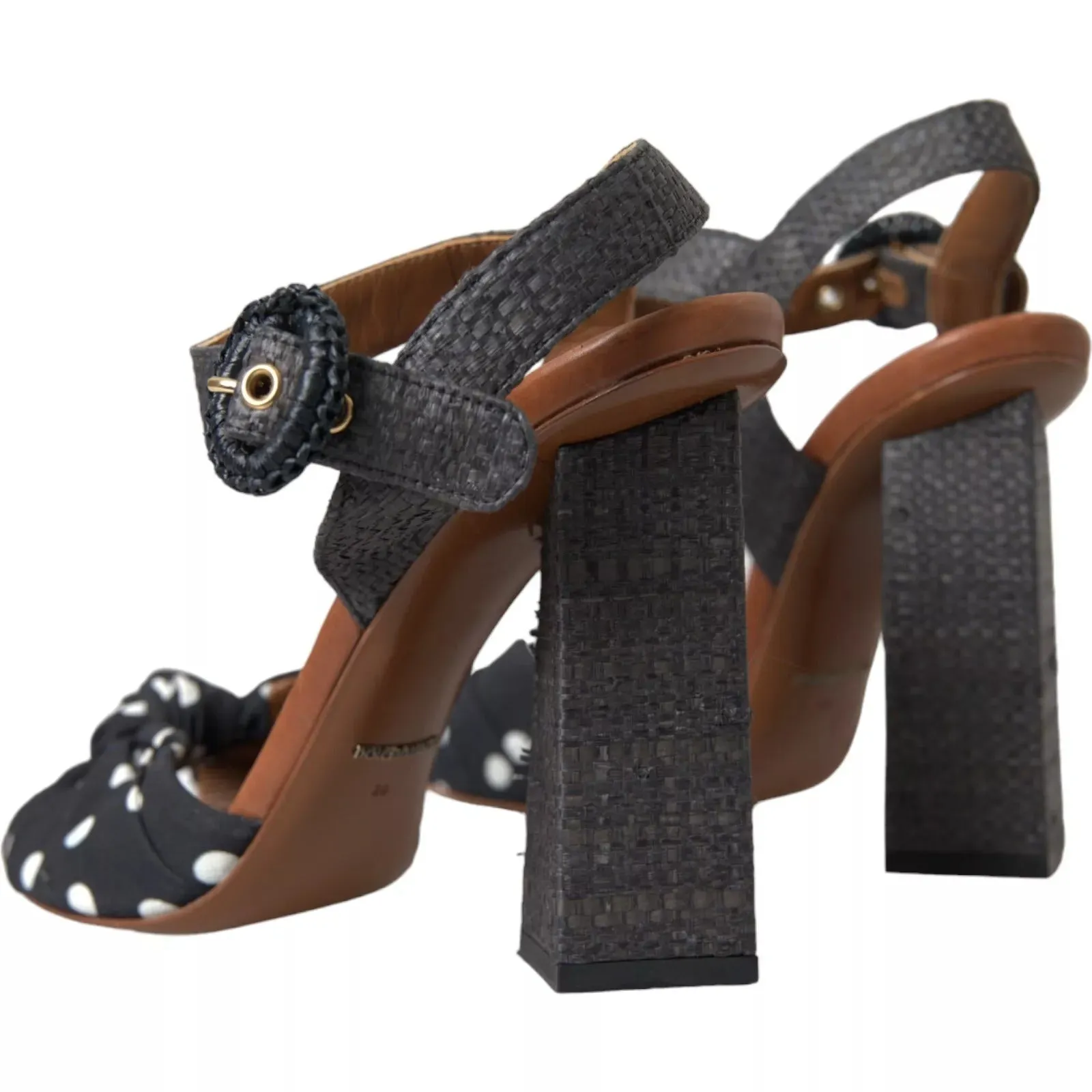 Dolce & Gabbana Polka Dot Leather Heels Sandals Women's Shoes (Pre-Owned)