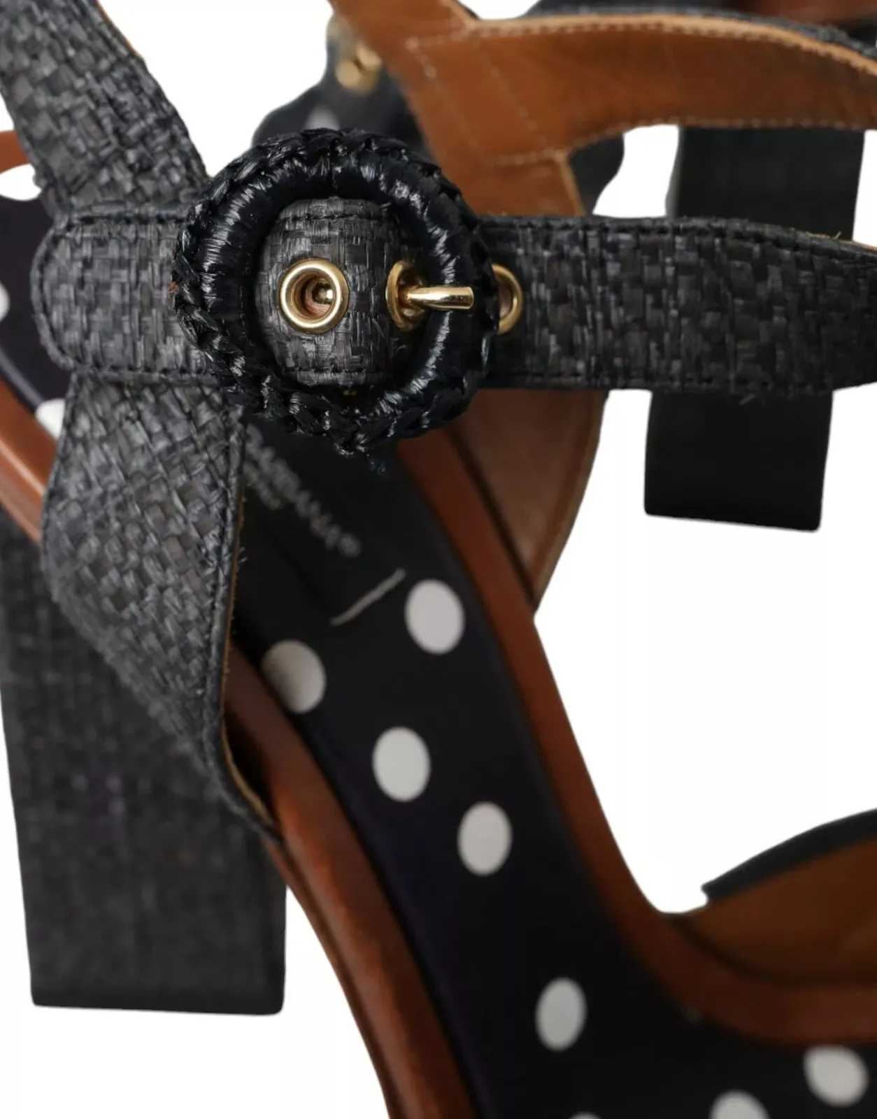 Dolce & Gabbana Polka Dot Leather Heels Sandals Women's Shoes (Pre-Owned)