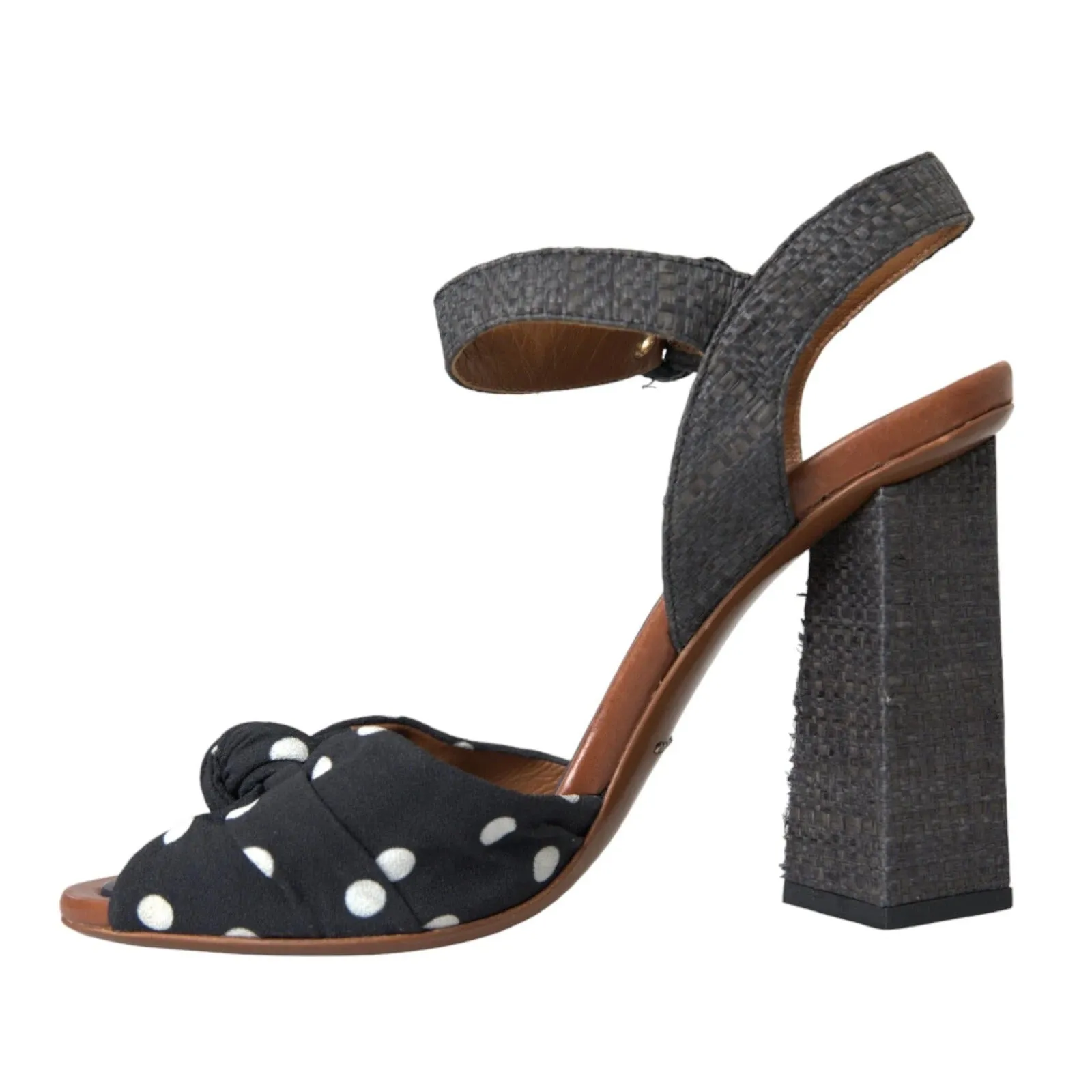 Dolce & Gabbana Polka Dot Leather Heels Sandals Women's Shoes (Pre-Owned)