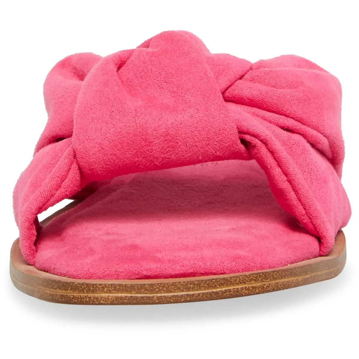Domani Womens Knot-Front Open Toe Slide Sandals