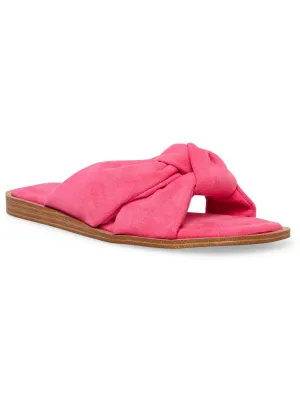 Domani Womens Knot-Front Open Toe Slide Sandals