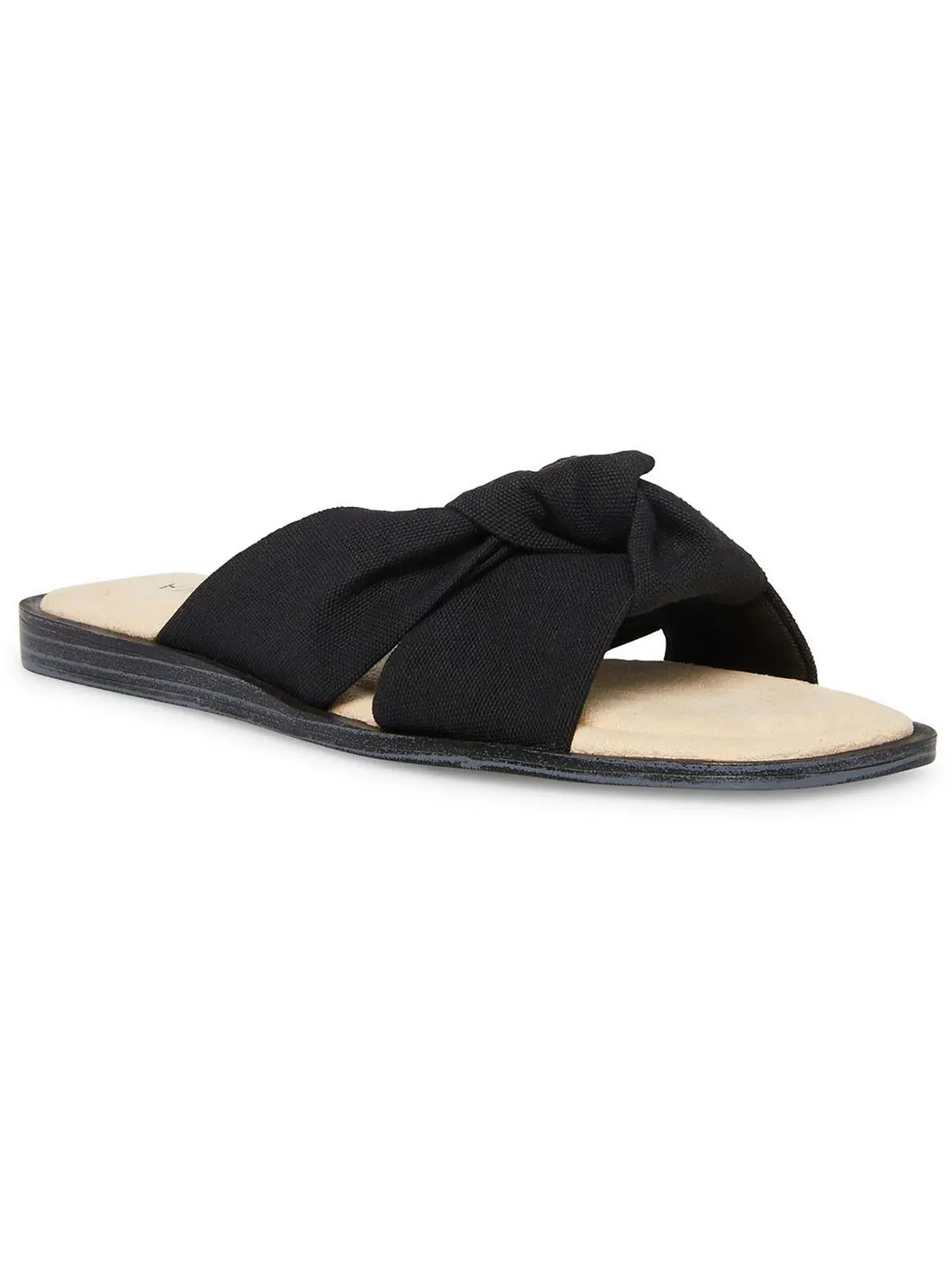 Domani Womens Knot-Front Open Toe Slide Sandals