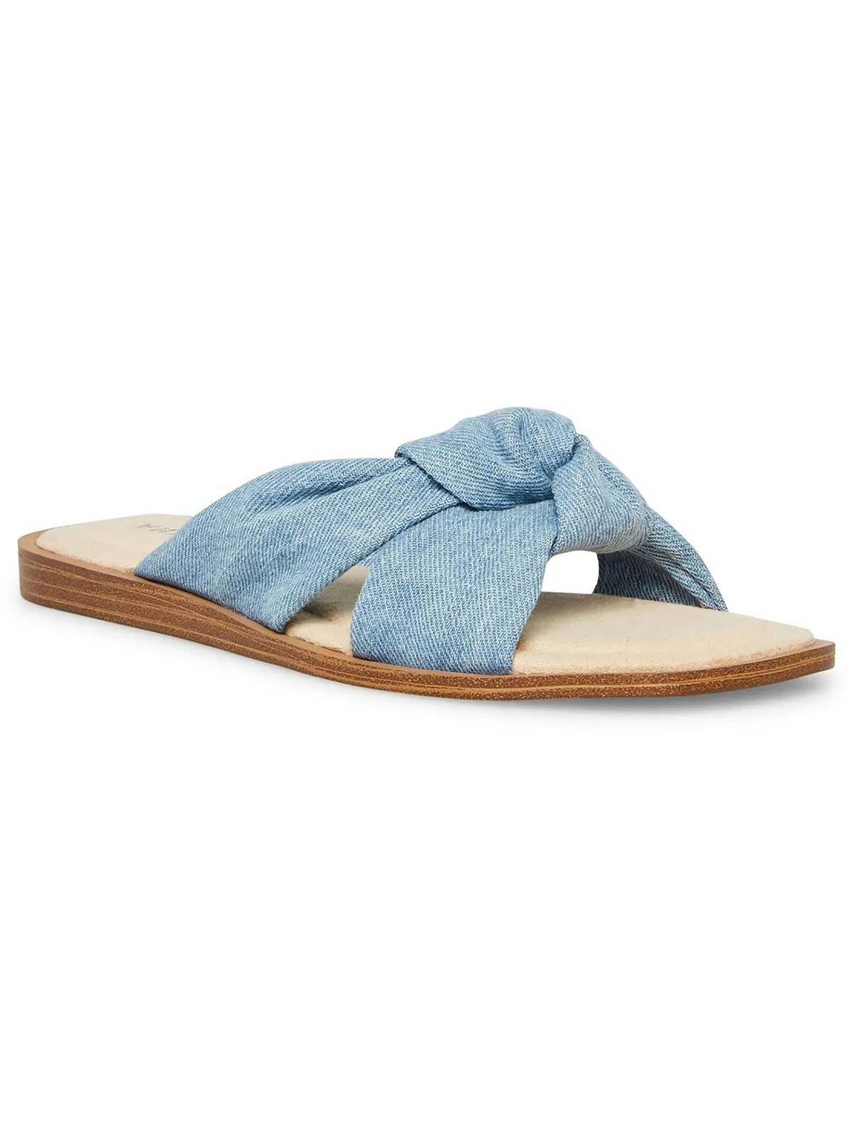 Domani Womens Knot-Front Open Toe Slide Sandals