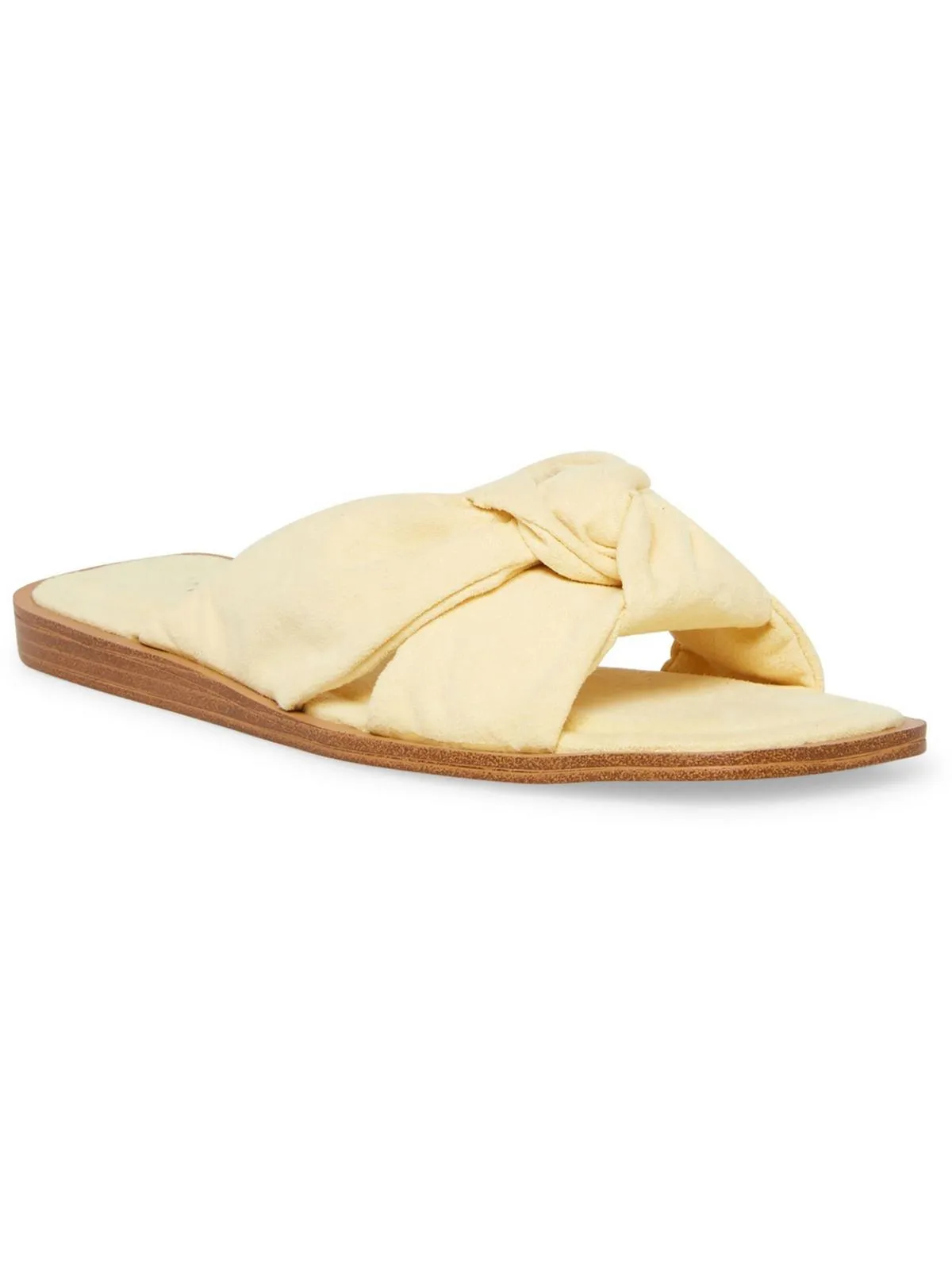 Domani Womens Knot-Front Open Toe Slide Sandals