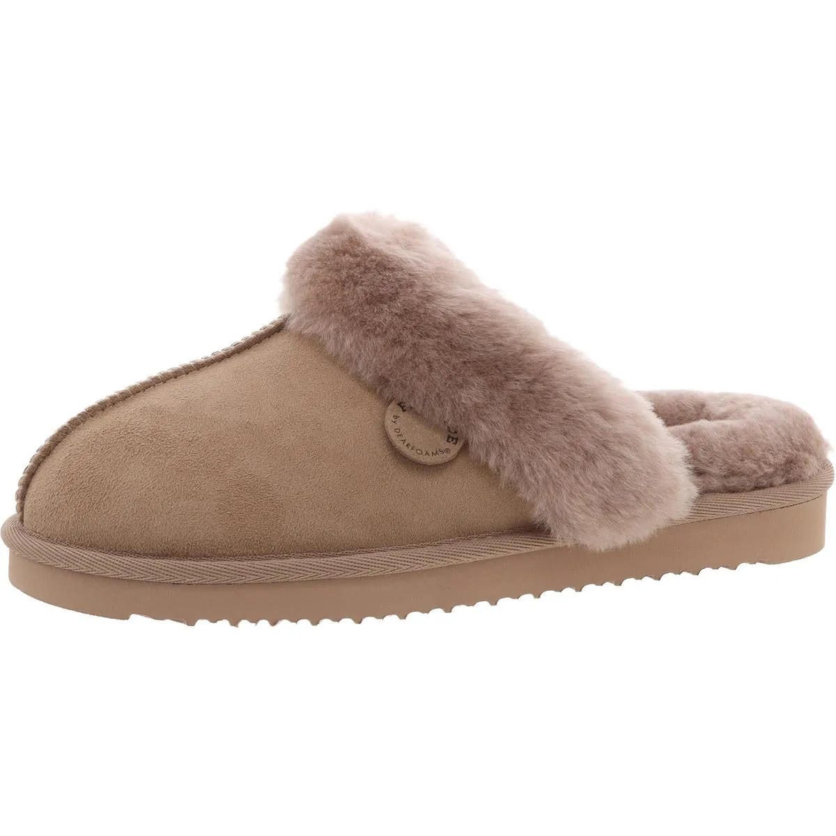 Driftwood Womens Faux Fur Lined Man Made Scuff Slippers