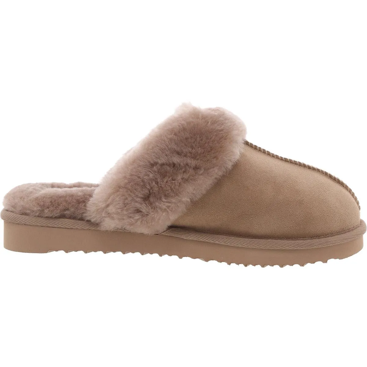 Driftwood Womens Faux Fur Lined Man Made Scuff Slippers