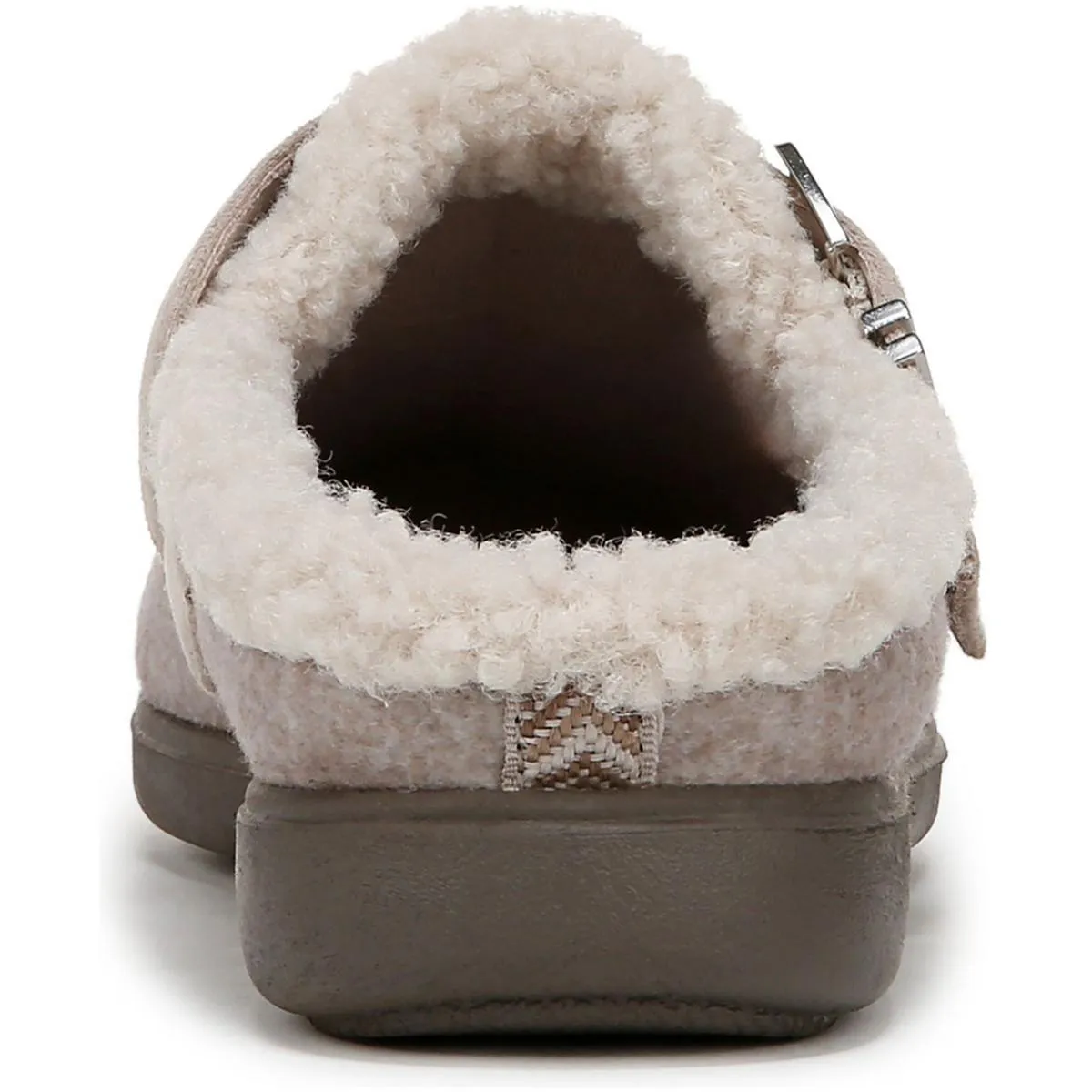 Eternity Womens Buckle Faux Fur Slide Slippers