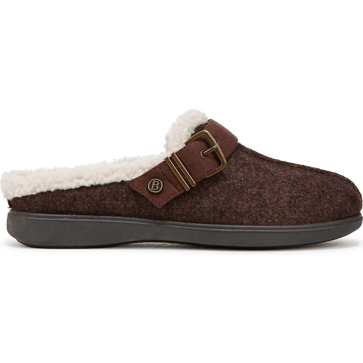 Eternity Womens Buckle Faux Fur Slide Slippers