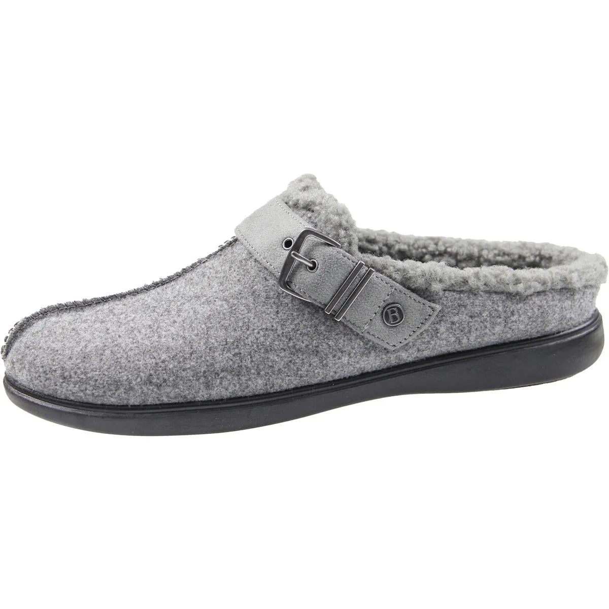 Eternity Womens Buckle Faux Fur Slide Slippers
