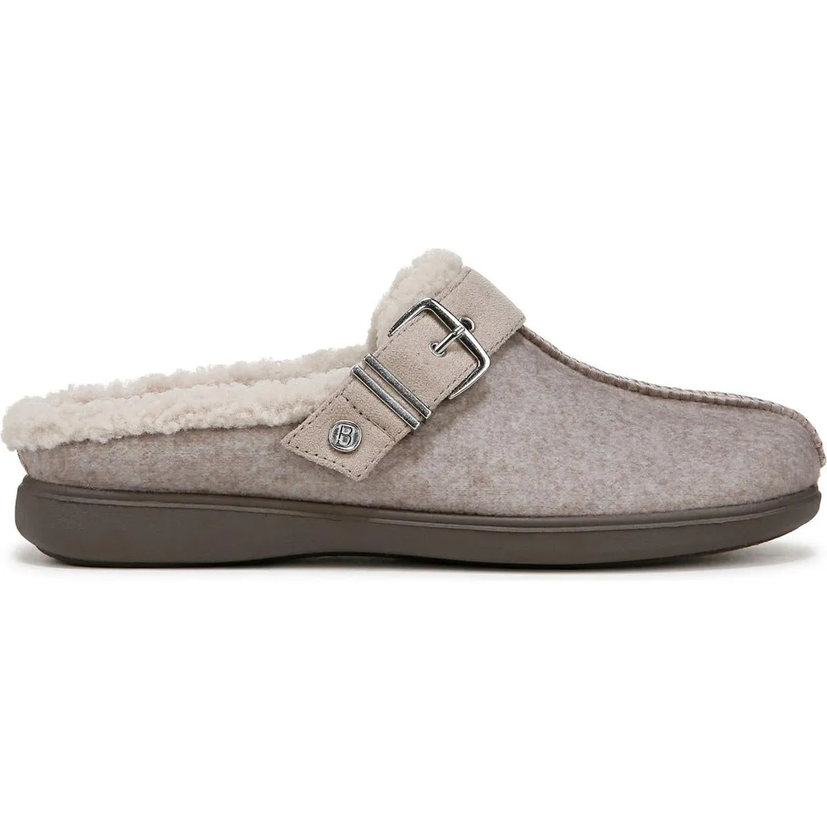 Eternity Womens Buckle Faux Fur Slide Slippers