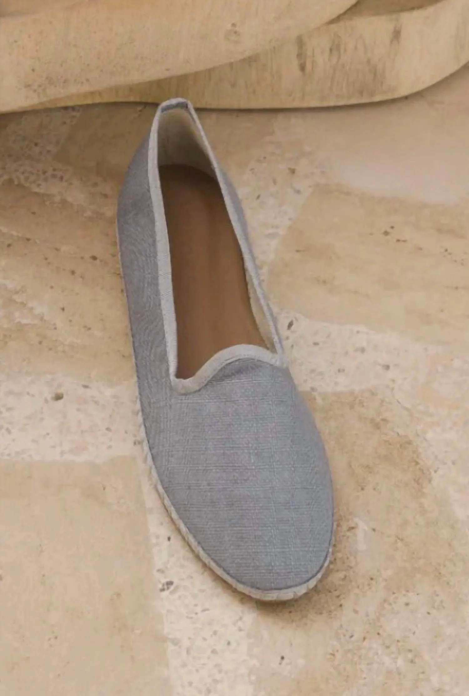 Eva Slipper In Linen Blue