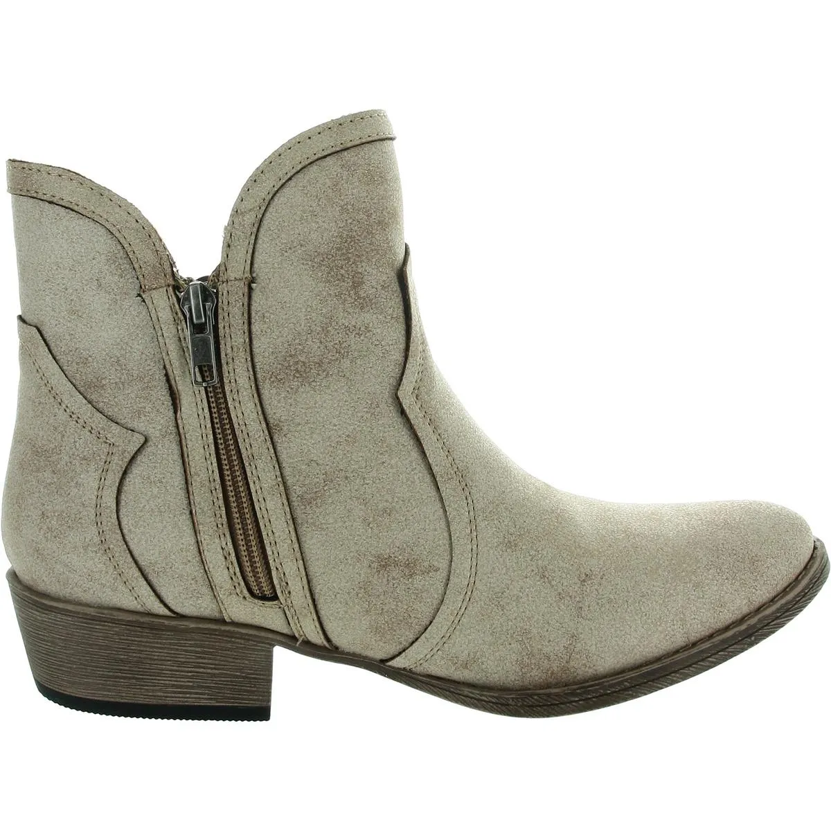 Evie Womens Double Zipper Man Made Chelsea Boots