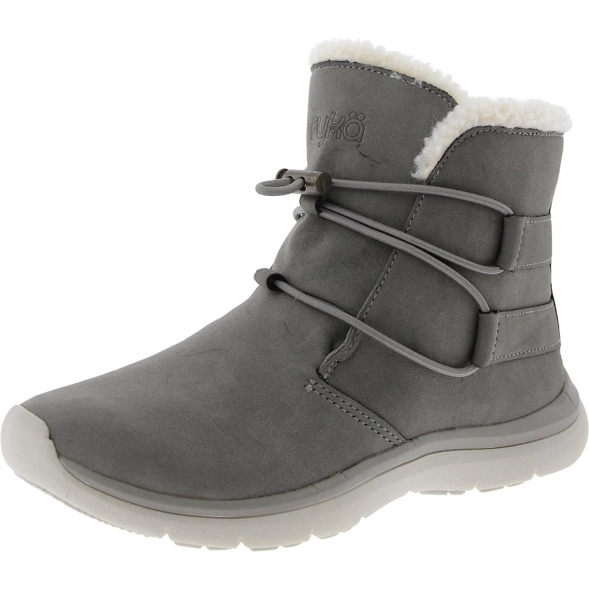 Evie Womens Faux Fur Round Toe Mid-Calf Boots
