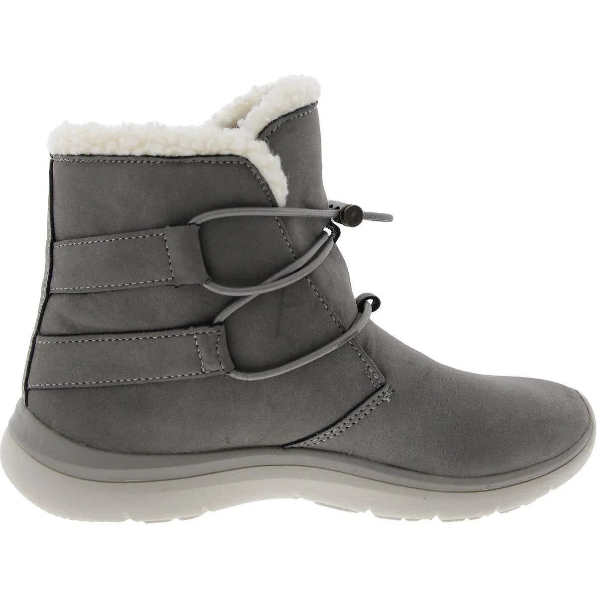 Evie Womens Faux Fur Round Toe Mid-Calf Boots
