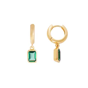 Fairley Green Crystal Deco Hoops