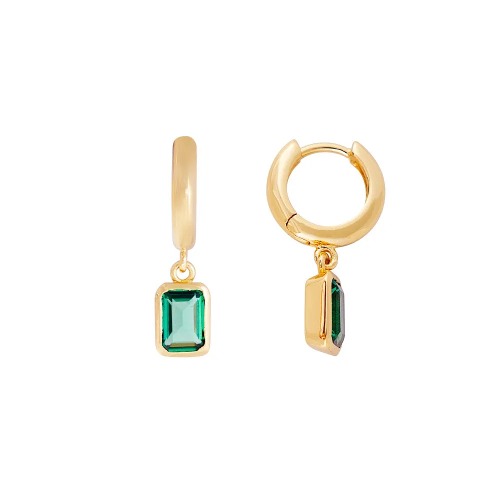 Fairley Green Crystal Deco Hoops