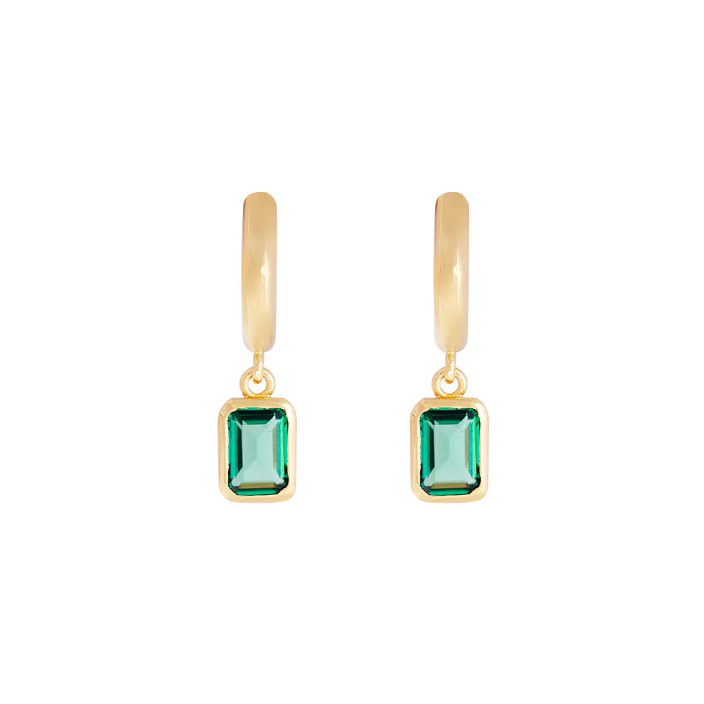 Fairley Green Crystal Deco Hoops